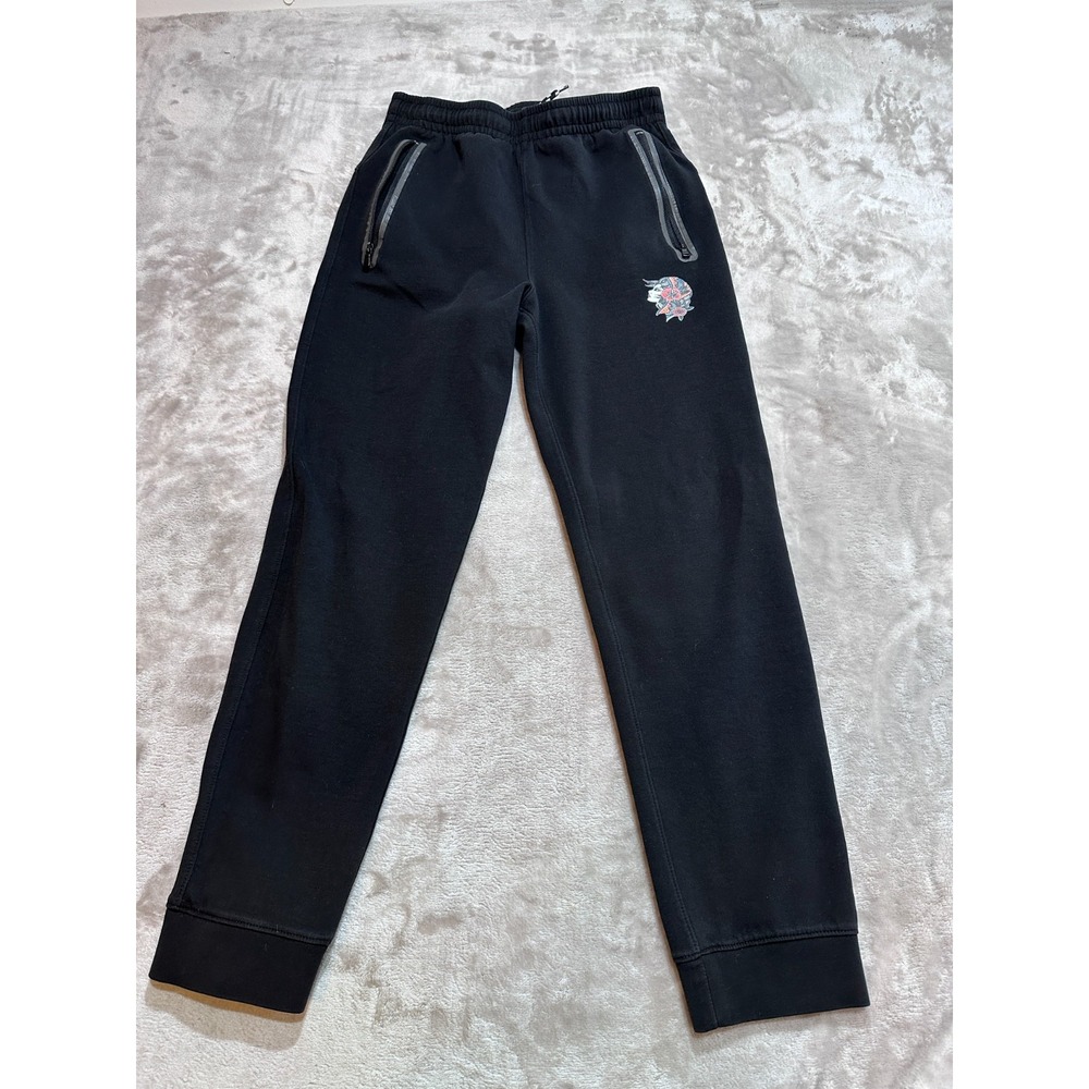 Old Navy Kids XL 14–16 Black Jogger Sweatpants Drawstring Zip Pockets EUC